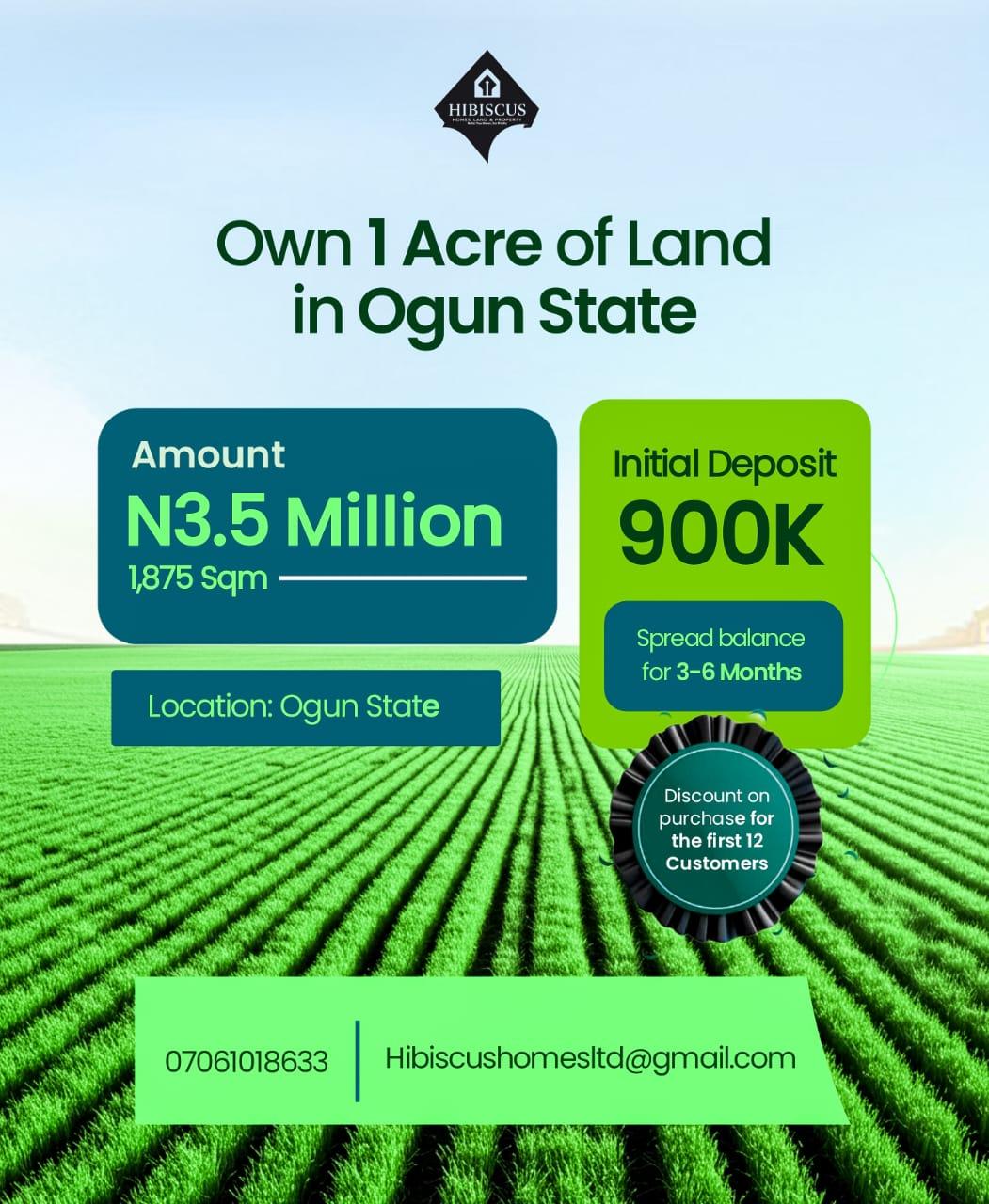 1 Acre of Land in Ogun State